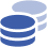 stacks of coins blue icon
