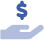 hand with dollar blue icon