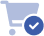 cart with mark blue icon