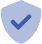 blue shield with mark icon
