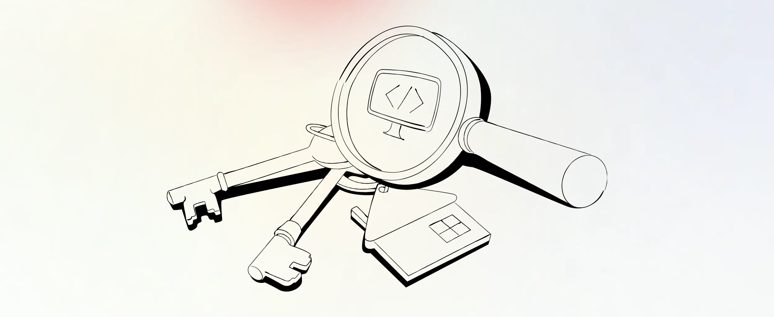 house keys under a magnifying glass