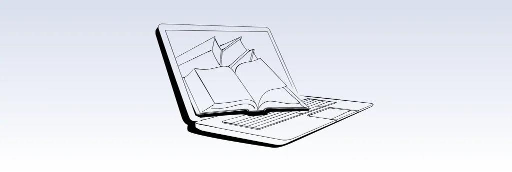 laptop and book