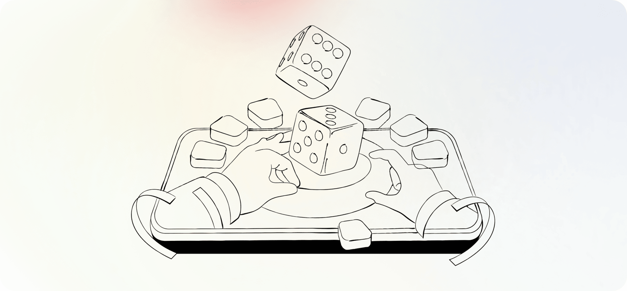 banner image of a phone with dice