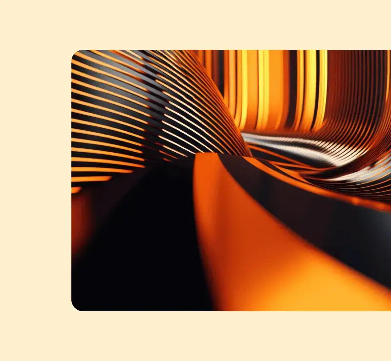 orange reflections on the technological surface